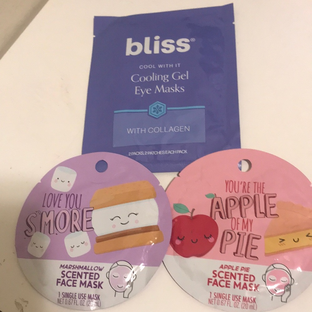bliss Cooling Gel Eye Masks + Cute Scented Face Masks - Mask Bundle